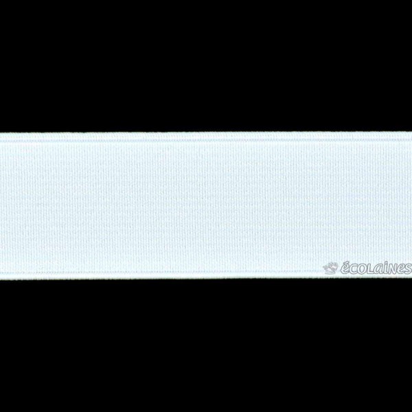 Élastique côtelé Blanc 30 mm