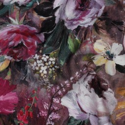 Tissu toile de coton - Flavie mauve