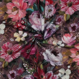 Tissu toile de coton - Flavie mauve