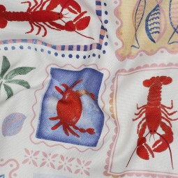 Tissu toile de coton - Patchwork bleu clair