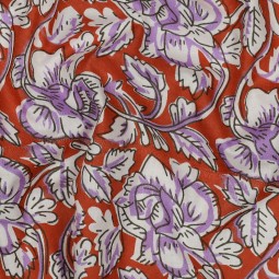 Tissu cotonnade - Indienne block print caramel