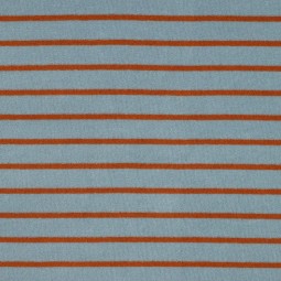 Tissu jersey éponge - Rayure bleu marron