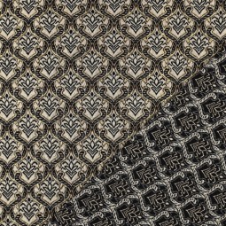 Tissu jacquard - Gobelin ornement beige