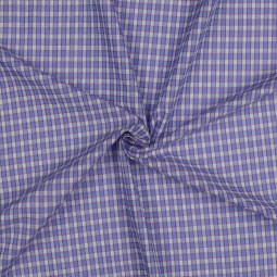 Tissu voile coton - Carreaux lavande fil brillant