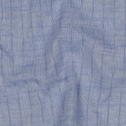 Tissu coton - Bleu rayures lurex