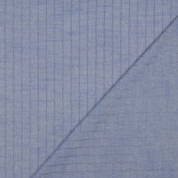 Tissu coton - Bleu rayures lurex