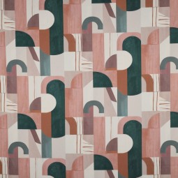 Tissu toile de coton - Géométrique vert