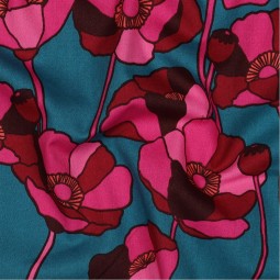 Tissu viscose coton - Nathalie pétrole