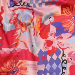 Tissu coton satiné - Patchwork rouge