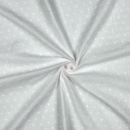 Tissu voile coton - Plumetis blanc