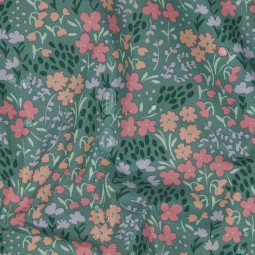 Tissu coton enduit - Emma vert