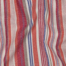Tissu viscose lin - rayures multicolore
