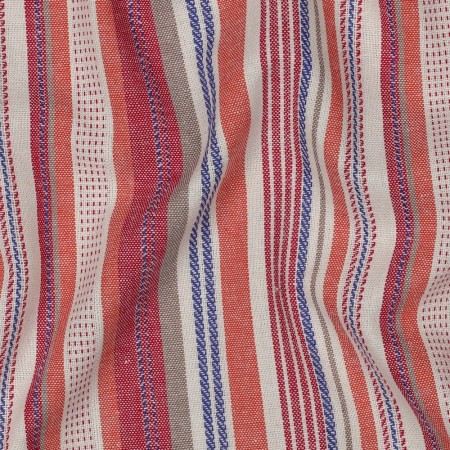 Tissu viscose lin - rayures multicolore