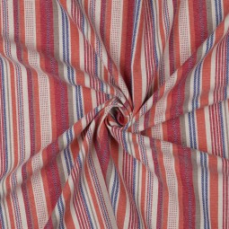 Tissu viscose lin - rayures multicolore