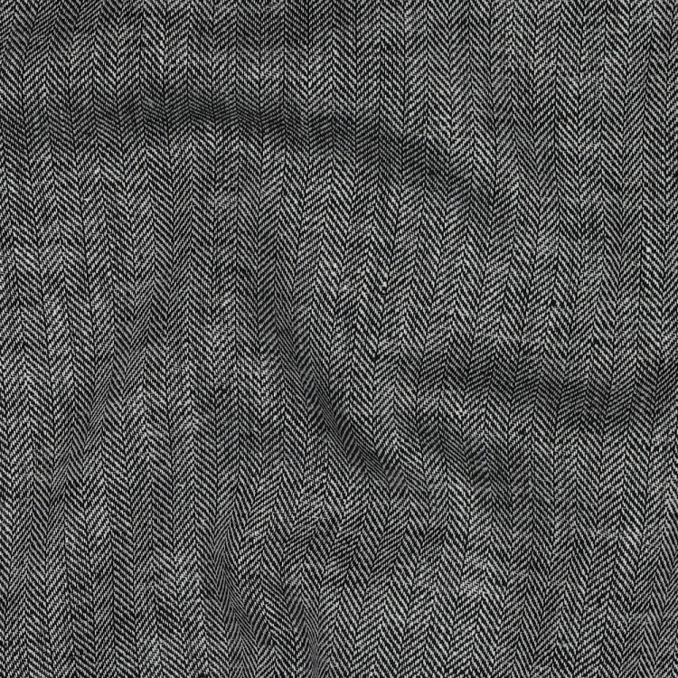 Tissu lin coton - Chevron noir