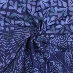Tissu viscose - Batik bleu marine