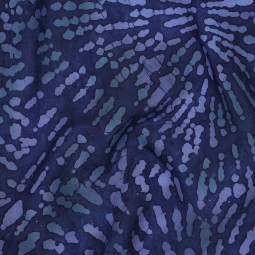Tissu viscose - Batik psyché bleu marine