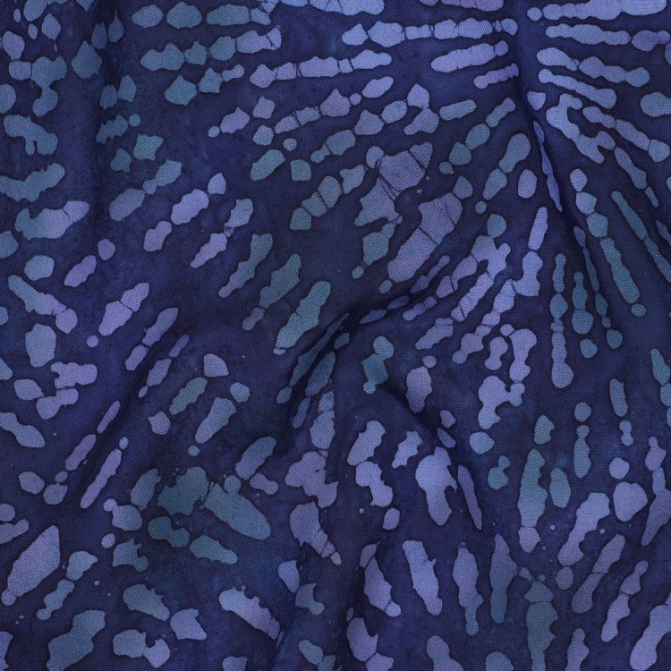 Tissu viscose - Batik psyché bleu marine