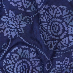 Tissu viscose - Batik soleil bleu marine