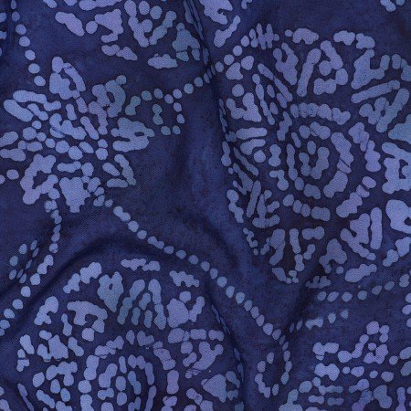 Tissu viscose - Batik soleil bleu marine