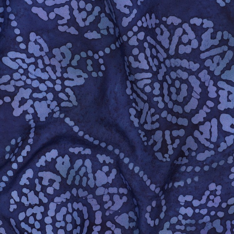 Tissu viscose - Batik soleil bleu marine
