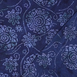 Tissu viscose - Batik soleil bleu marine