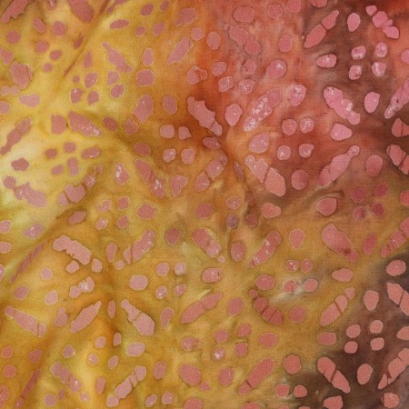 Tissu viscose - Batik pois jaune