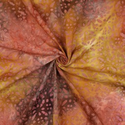 Tissu viscose - Batik pois jaune