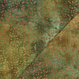 Tissu viscose - Batik pois vert