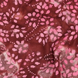Tissu coton - Batik fleuri rouge
