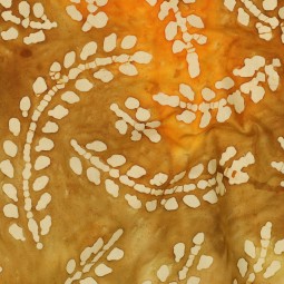 Tissu coton - Batik feuillage jaune