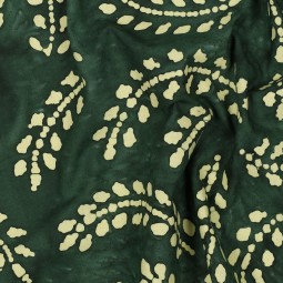 Tissu coton - Batik feuillage vert