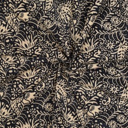 Tissu coton - Batik vegetal marine