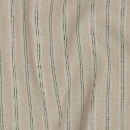 Tissu viscose lin - rayures écru