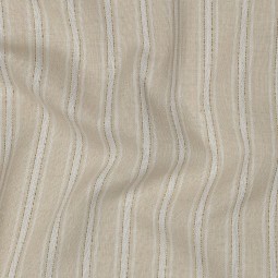 Tissu viscose lin - rayures écru beige lurex