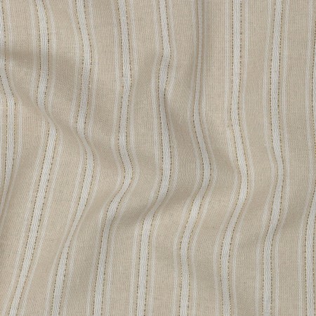 Tissu viscose lin - rayures écru beige lurex