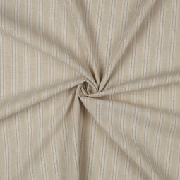 Tissu viscose lin - rayures écru beige lurex