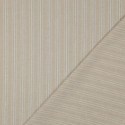 Tissu viscose lin - rayures écru beige lurex