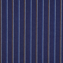 Tissu denim - indigo rayures beige