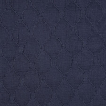 Tissu matelassé double gaze - Marine