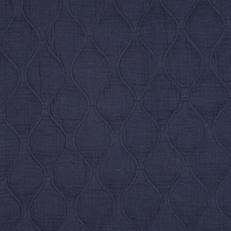 Tissu matelassé double gaze - Marine