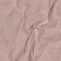 Tissu matelassé double gaze - Rose tendre