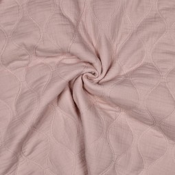 Tissu matelassé double gaze - Rose tendre