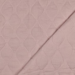Tissu matelassé double gaze - Rose tendre