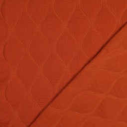 Tissu matelassé double gaze - Rouille