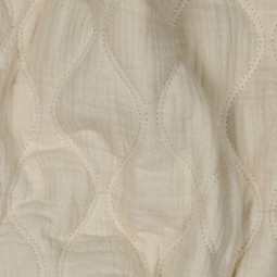 Tissu matelassé double gaze - Ecru