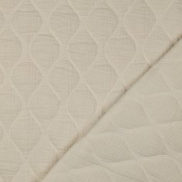 Tissu matelassé double gaze - Ecru
