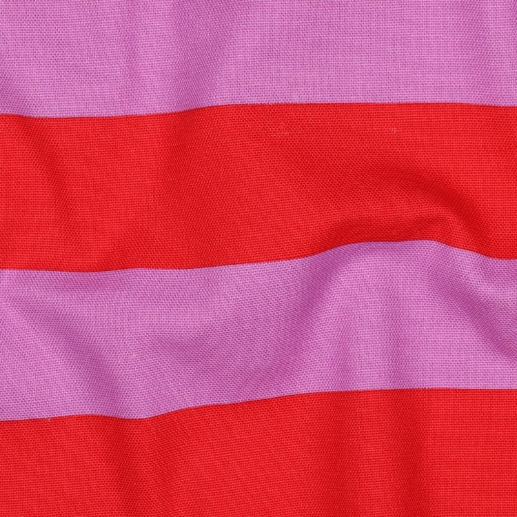 Tissu canvas - Rayures rouge mauve