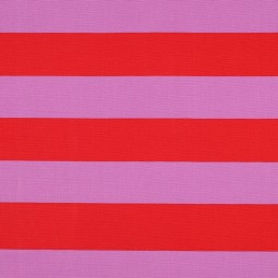 Tissu canvas - Rayures rouge mauve
