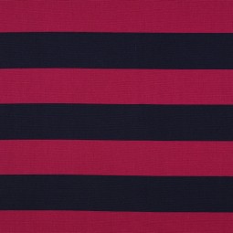 Tissu canvas - Rayures fuchsia marine